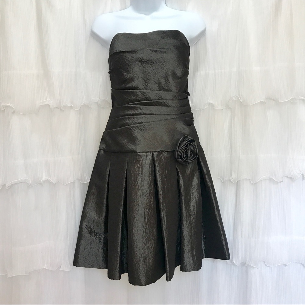 Max & Cleo Strapless Ash Color Dress Size 12 NWT